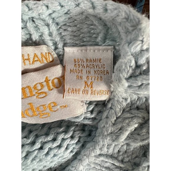 Vintage Huntington Ridge Womens Pullover Sweater Blue V Neck Chunky Hand Knit M - Picture 11 of 12